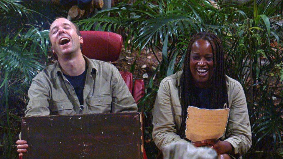 Charlene White and Matt Hancock in the I'm A Celebrity camp. (ITV)