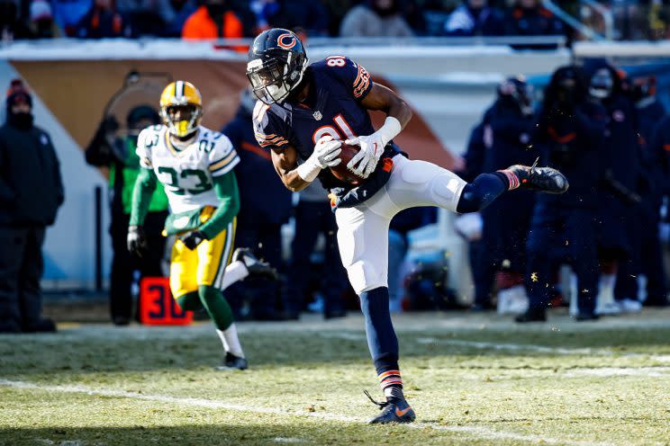 Cameron Meredith was a target monster in brutal conditions on Sunday. (Photo by Joe Robbins/Getty Images)