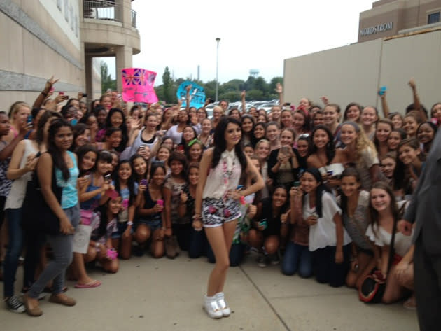 Celebrity photos: Cher Lloyd has been taking the US by storm over the past couple of months, with her fanbase growing and growing. The singer tweeted this picture of herself hanging out with a group of fans after a performance.