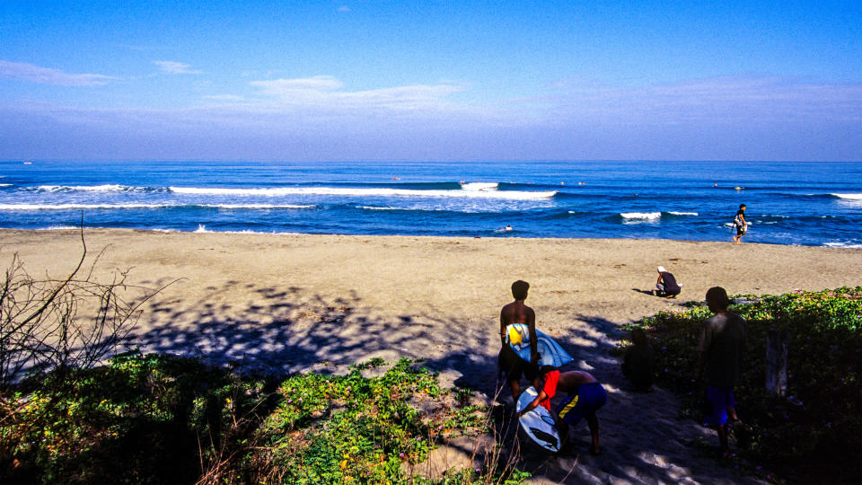 The Philippines, La Union, San Juan, Urbiziondo Beach, a popular surfing beach with Filipino surfers and visitors