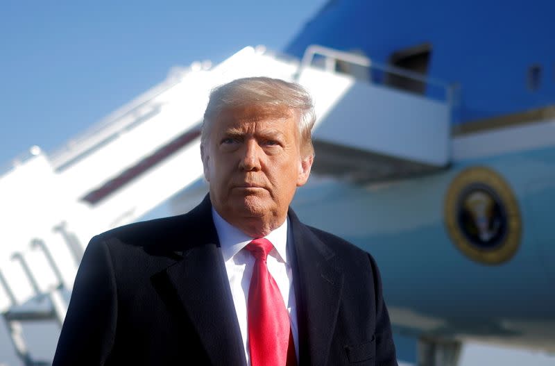 U.S. President Trump departs Washington on travel to Texas at Joint Base Andrews in Maryland