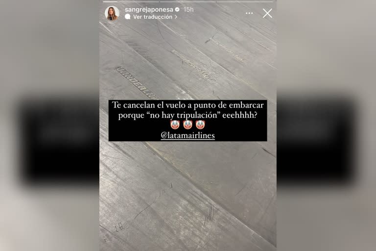 La China Suárez expresó su enojo contra una aerolínea que canceló su vuelo antes de embarcar (Foto: Instagram @sangrejaponesa)