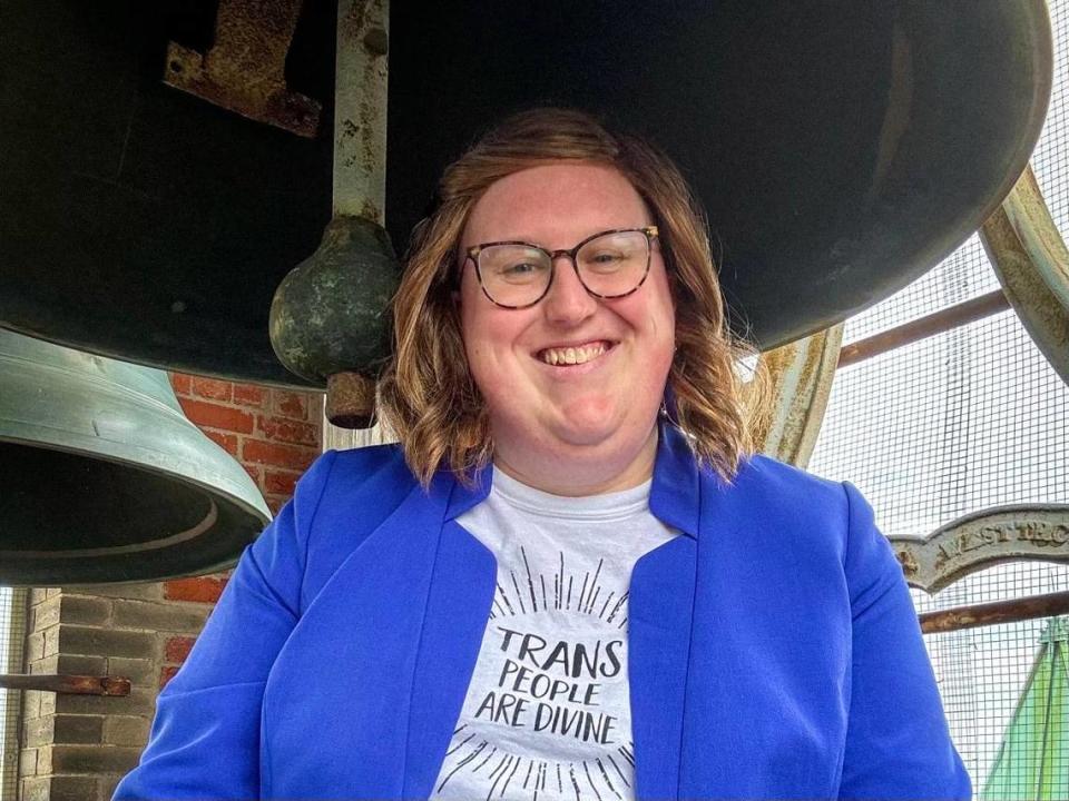 Katelyn MacDonald, a Durham resident and member of Duke Memorial United Methodist Church, plays the 116-year-old bells every Saturday.  On June 1, the first day of Pride Month, she performed a popular Chappell Roan song and quickly went viral on Tik Tok.