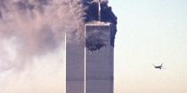 A hijacked commercial plane about to slam into the World Trade Center shortly before crashing into the landmark skyscraper on September 11, 2001 in New York. Photo: SETH MCALLISTER/AFP via Getty Images