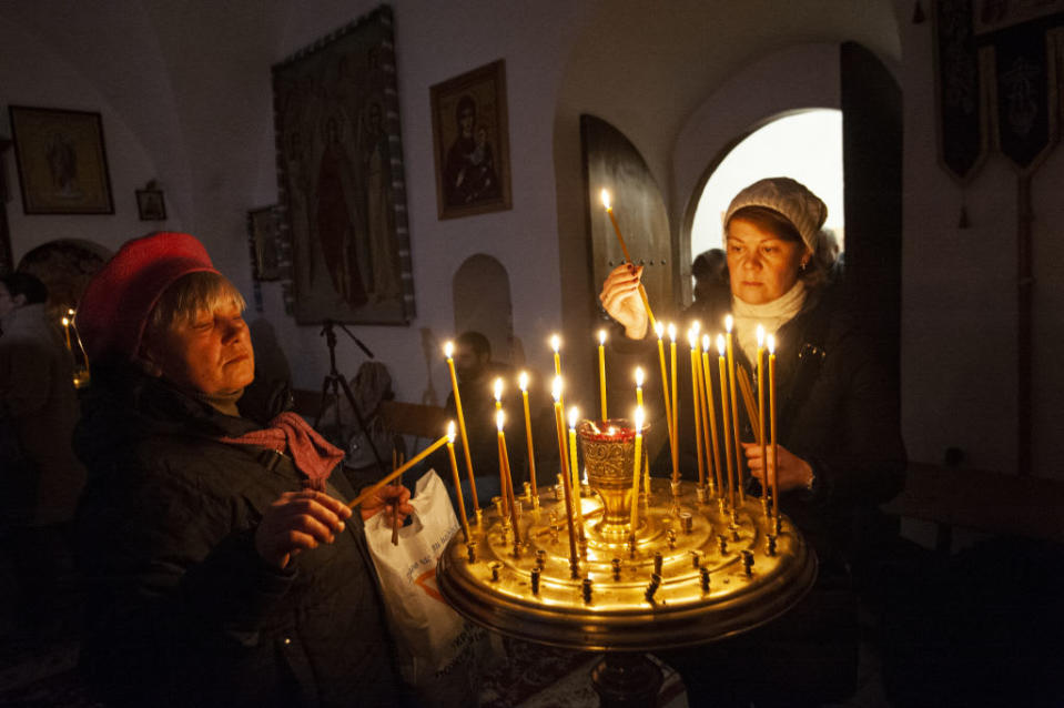<div class="inline-image__title">1245813187</div> <div class="inline-image__caption"><p>"KYIV, UKRAINE - DECEMBER 24: Kyiv residents are seen at a St. Michael's Gold-domed monastery at a service, in Kyiv, Ukraine on December 24, 2022. In 2022 Orthodox church of Ukraine allowed its adherents to celebrate Christmas on December 25 as well as on January 7. (Photo by Danylo Antoniuk/Anadolu Agency via Getty Images)"</p></div> <div class="inline-image__credit">Anadolu Agency</div>