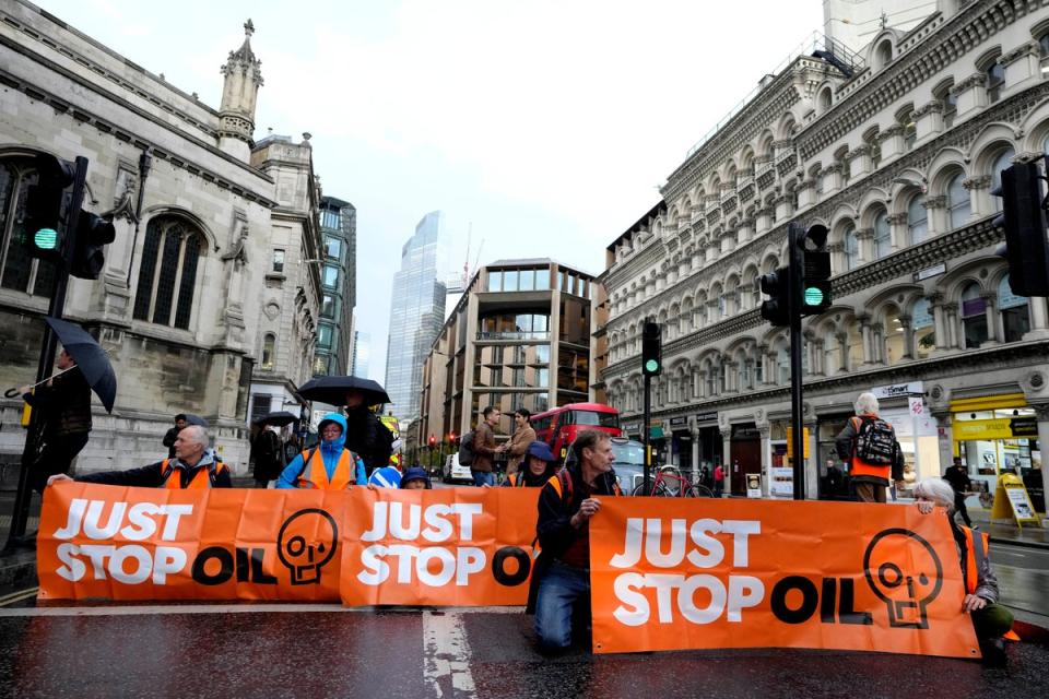Just Stop Oil is calling for an end to all new oil and gas licenses (AP)