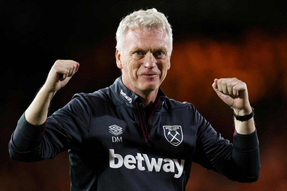 Delighted: David Moyes hopes West Ham’s stint at the top of the Premier League is not a brief one (Getty Images)