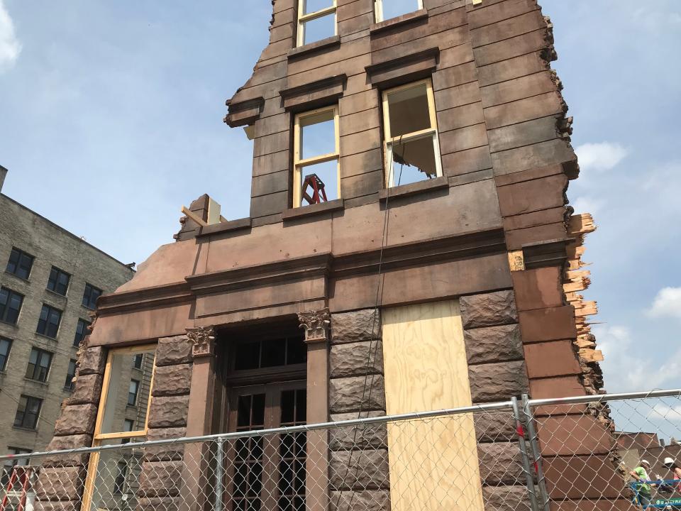 Backdrops and sets for Steven Spielberg's movie "West Side Story" being assembled in downtown Paterson in July 2019