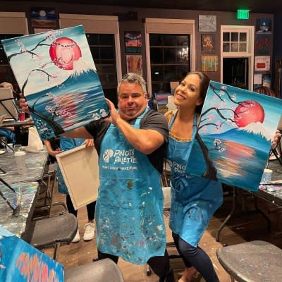 Liz and Ed posing on painting date