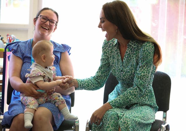 The Princess of Wales during a visit to Riversley Park Children’s Centre in Nuneaton (Phil Noble/PA)