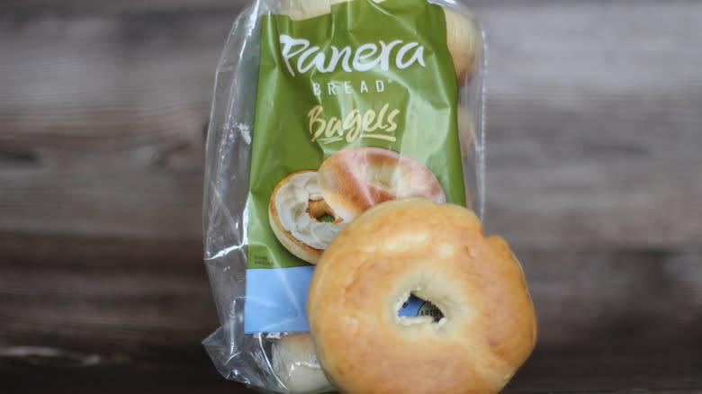 Panera bagel with bag