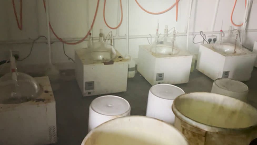 The illicit drugs laboratory near Redditch. (NCA)