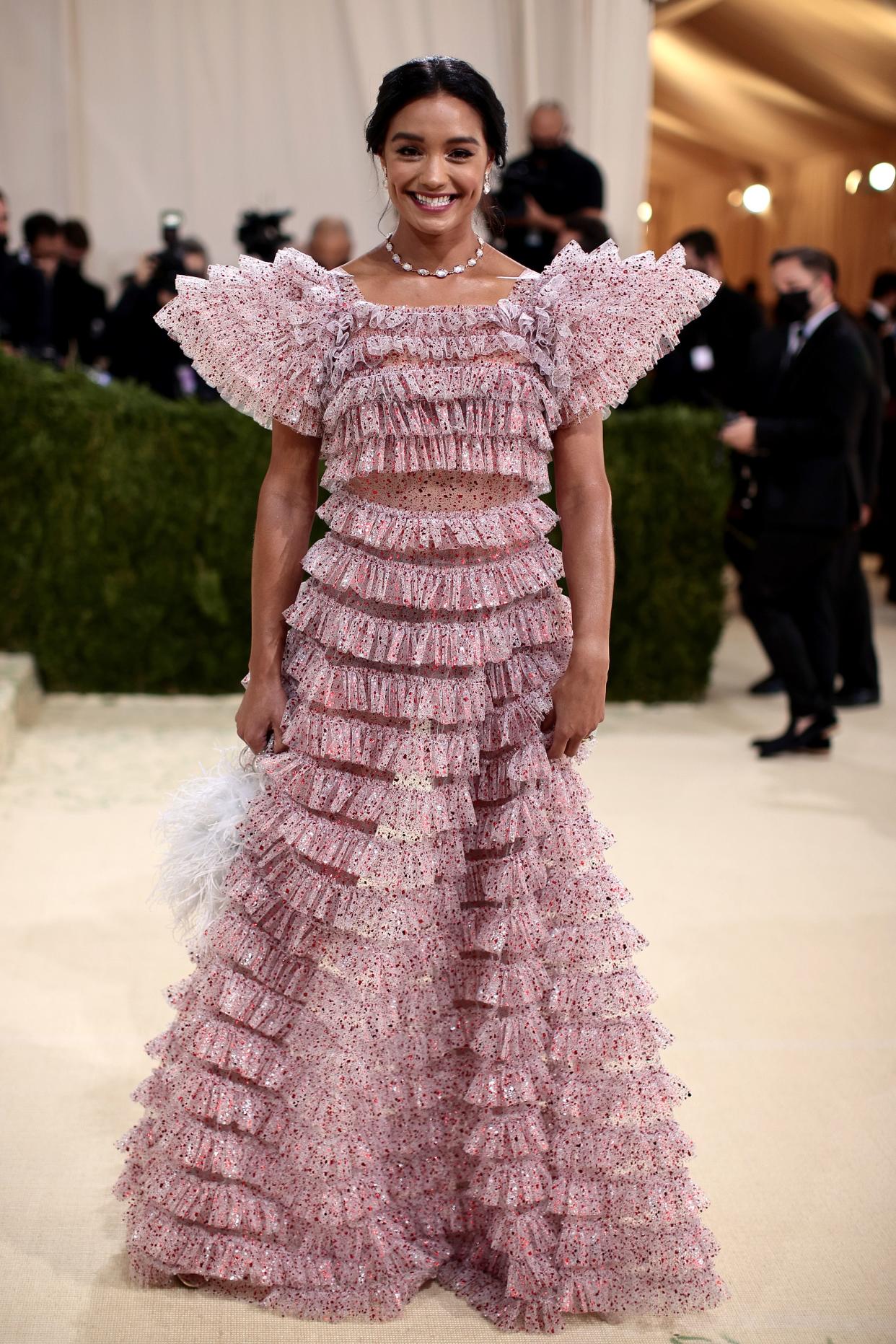 Host Rachel Smith attends The 2021 Met Gala Celebrating In America: A Lexicon Of Fashion at Metropolitan Museum of Art on Sept. 13, 2021 in New York.