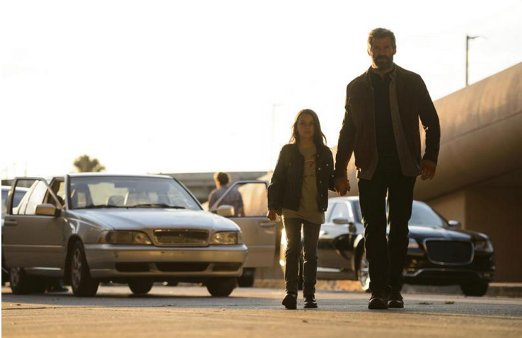 Laura (Dafne Keen) and Logan (Hugh Jackman) in <em>Logan</em>. (Photo: Ben Rothstein/20th Century Fox)