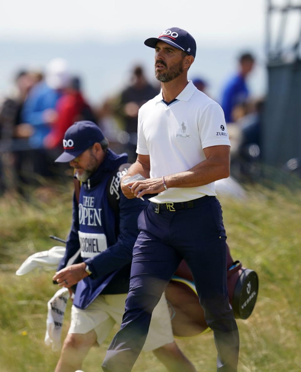 Billy Horschel helped hand over a protester to the police (PA)
