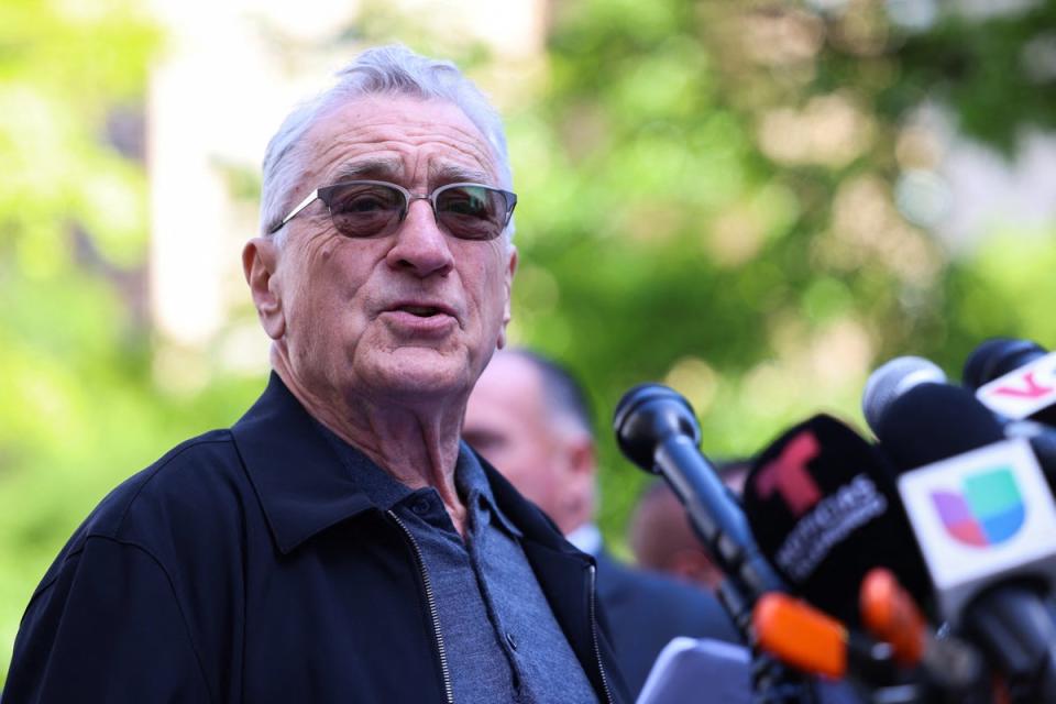 De Niro outside of Manhattan Criminal Court on Tuesday (AFP via Getty)