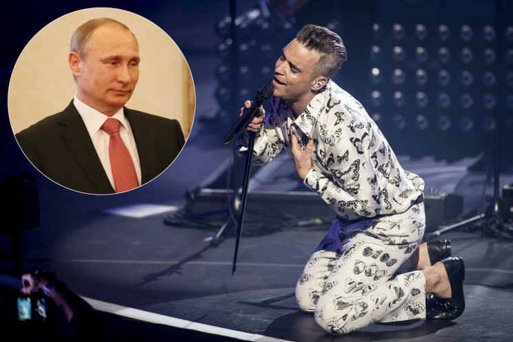 Robbie William and Vladimir Putin: Wenn/IPA