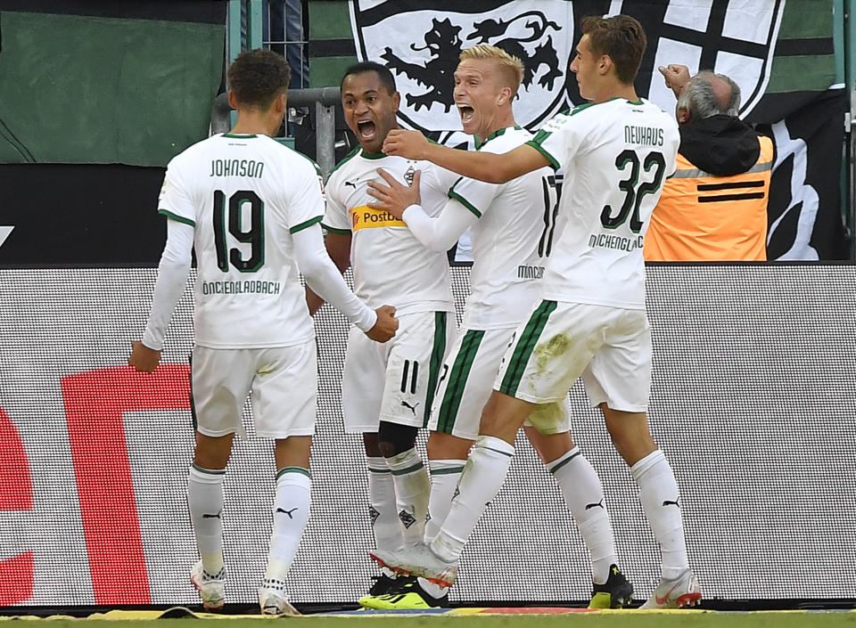 Fabian Johnson (19) scored for Borussia Monchengladbach over the weekend, but his USMNT future is iffy at best. (AP)