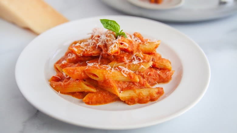Penne alla pasta on plate