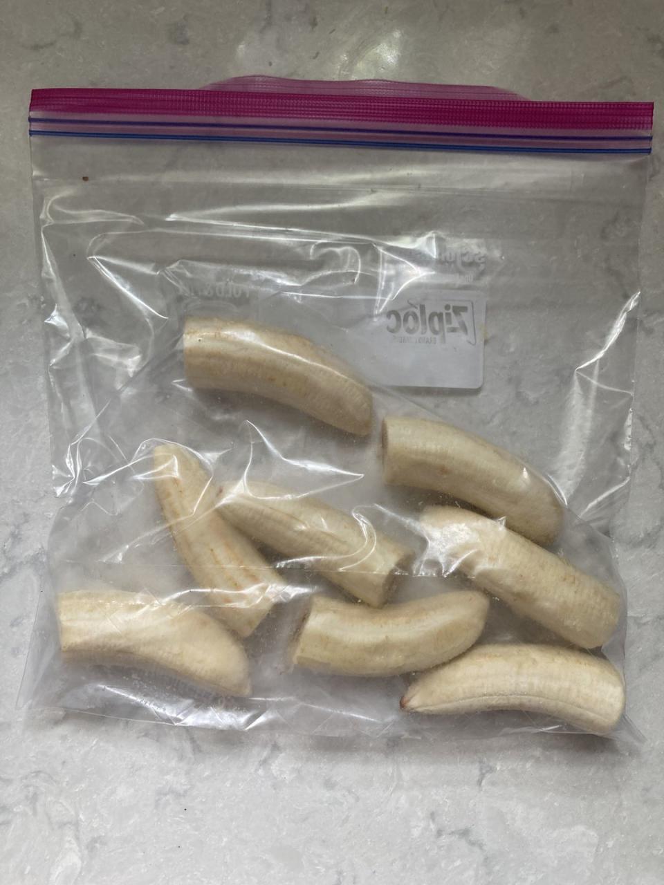 frozen bananas in a bag