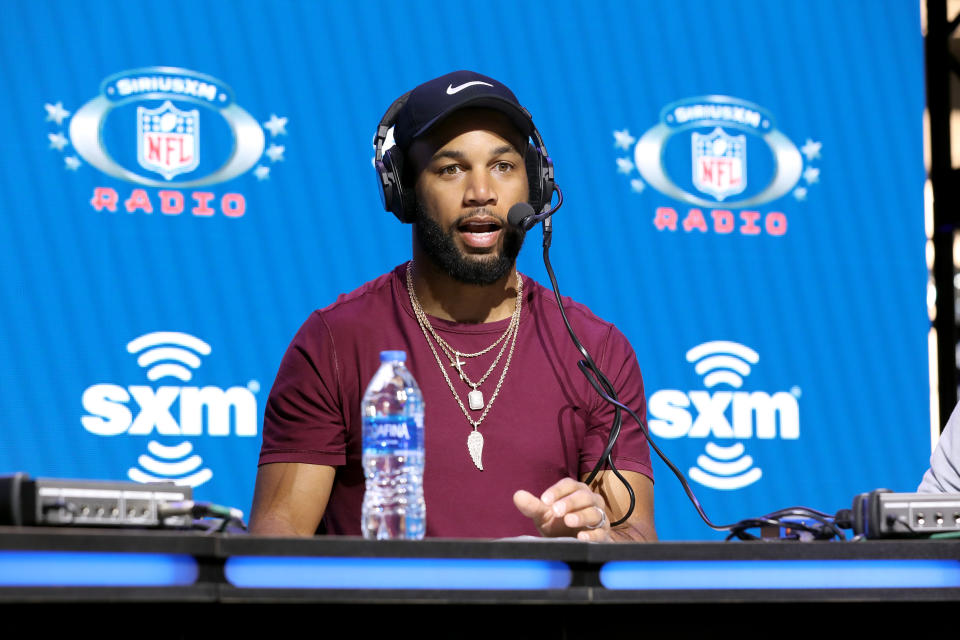 Golden Tate does a radio interview.