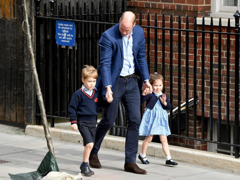 Prince George and Princess Charlotte Prince William wave