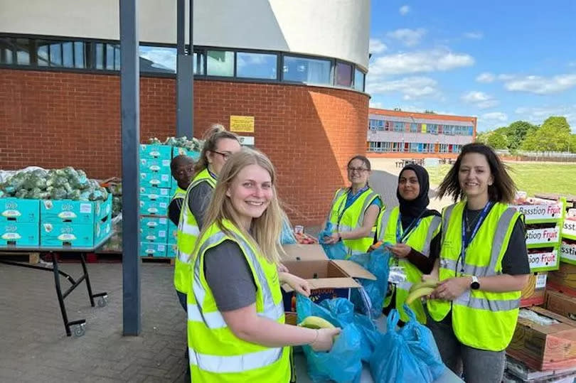 A pop-up pantry at Soar Valley College during the May 2023 half-term break