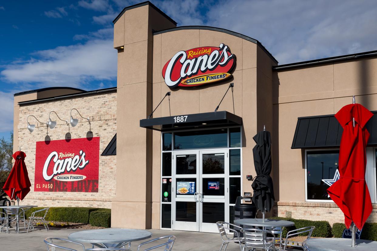 Raising Cane's Chicken Fingers located at 1887 N Zaragoza Road.