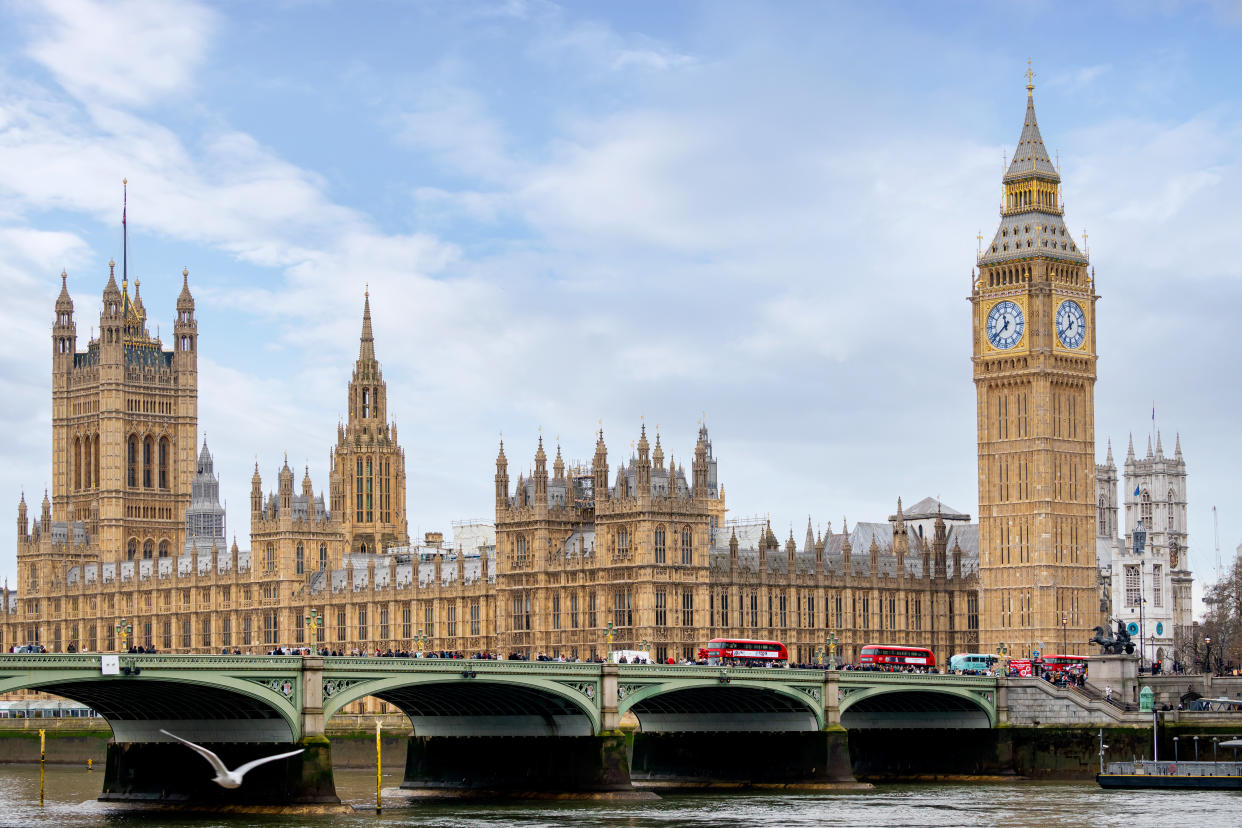 Houses of the British Parliament and Big Ben in London. 