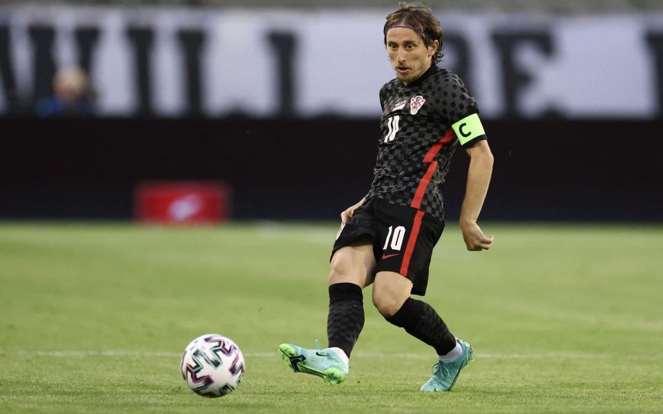 Croatia's midfielder Luka Modric controls the ball during a friendly football match between Belgium and Croatia, at the King Baudouin Stadium in Brussels, on June 6, 2021, as part of the preparation for the Euro2020 tournament - KENZO TRIBOUILLARD/Belga/AFP via Getty Image