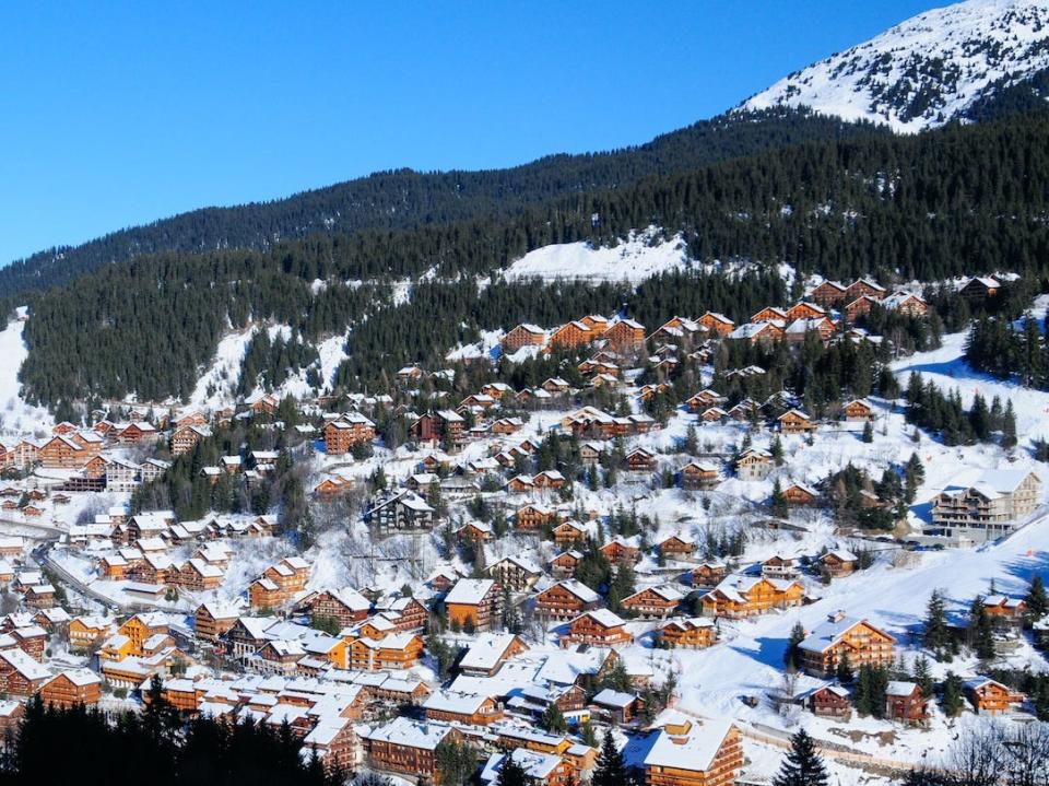 Meribel, one of the three ski resorts that make up The Three Valleys in the French Alps.