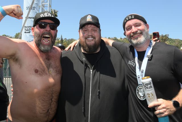 <p>Charley Gallay/Getty</p> Bert Kreischer, Jelly Roll, and Tom Segura at the 2 Bears 5K