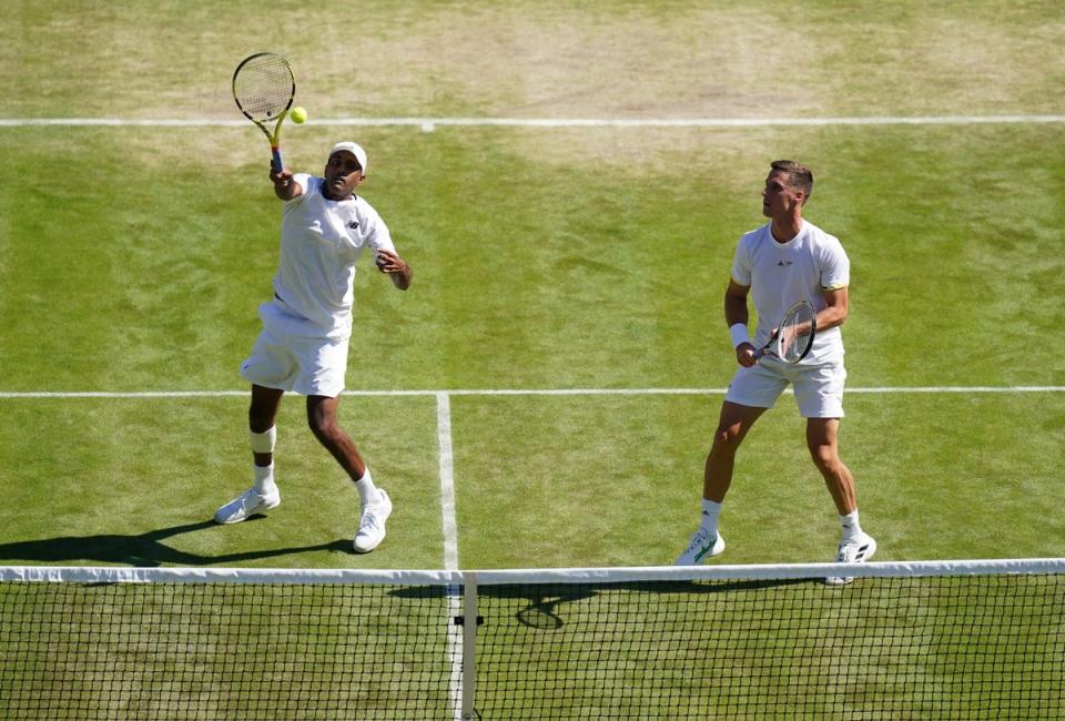 Rajeev Ram and Joe Salisbury (right) suffered a painful semi-final defeat (Adam Davy/PA) (PA Wire)