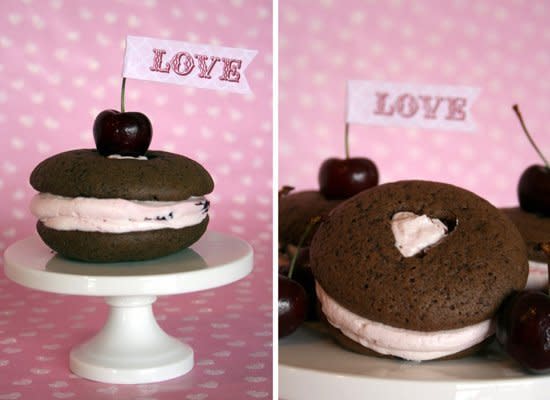 <strong>Get the <a href="http://www.threelittlemonkeysstudio.com/?p=150" target="_hplink">Chocolate Cherry Whoopie Pies recipe</a> by Three Little Monkeys</strong> 