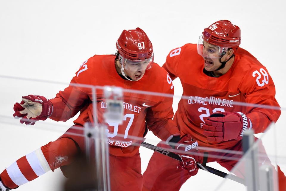 Noch ist Zeit auf der Uhr, die Russen schlagen zurück. Mit 3:3 geht es in die Overtime. Ein unfassbar spannendes Spiel bis dahin.