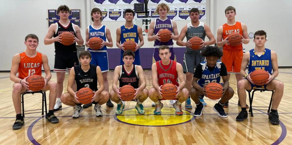 The north team for the 44th News Journal All-Star Classic includes (back row, left to right) Owen Barker, Jed Brannon, Gage Weaver, Baden Forup, Jayden Jeffries, Andrew Smollen, (front row left to right) Corbin Toms, Isaac Blair, Heath Kash, Tyler Sanderson, Feree Kent and Braxton Hall.