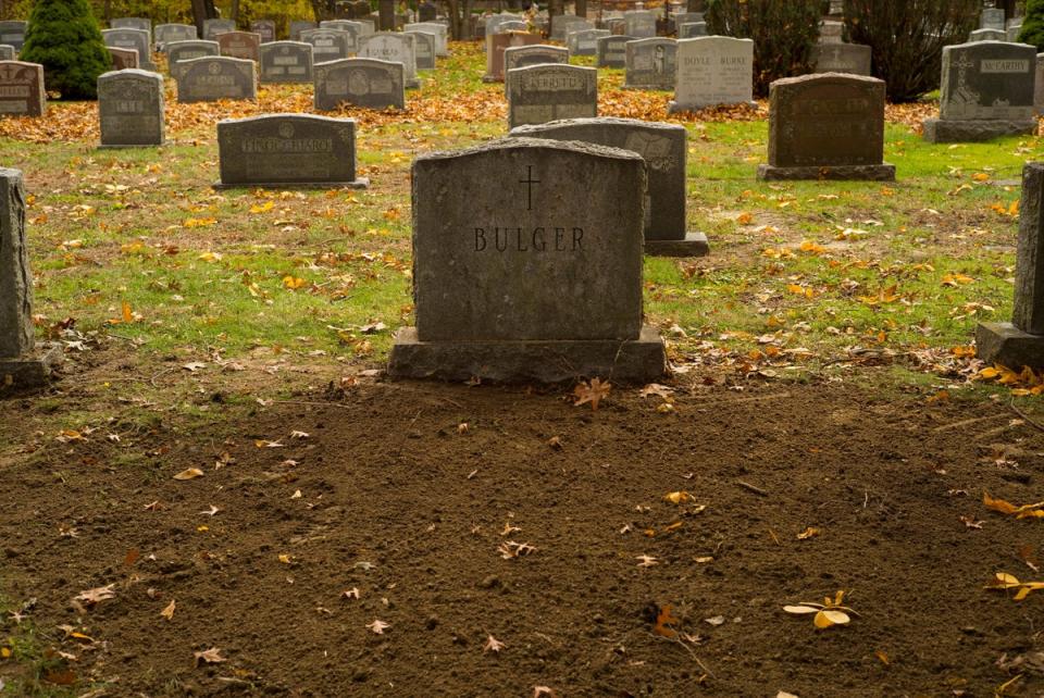 The grave site of James Joseph 'Whitey' Bulger is seen at St Joseph's Cemetery in Boston, Massachusetts (EPA)