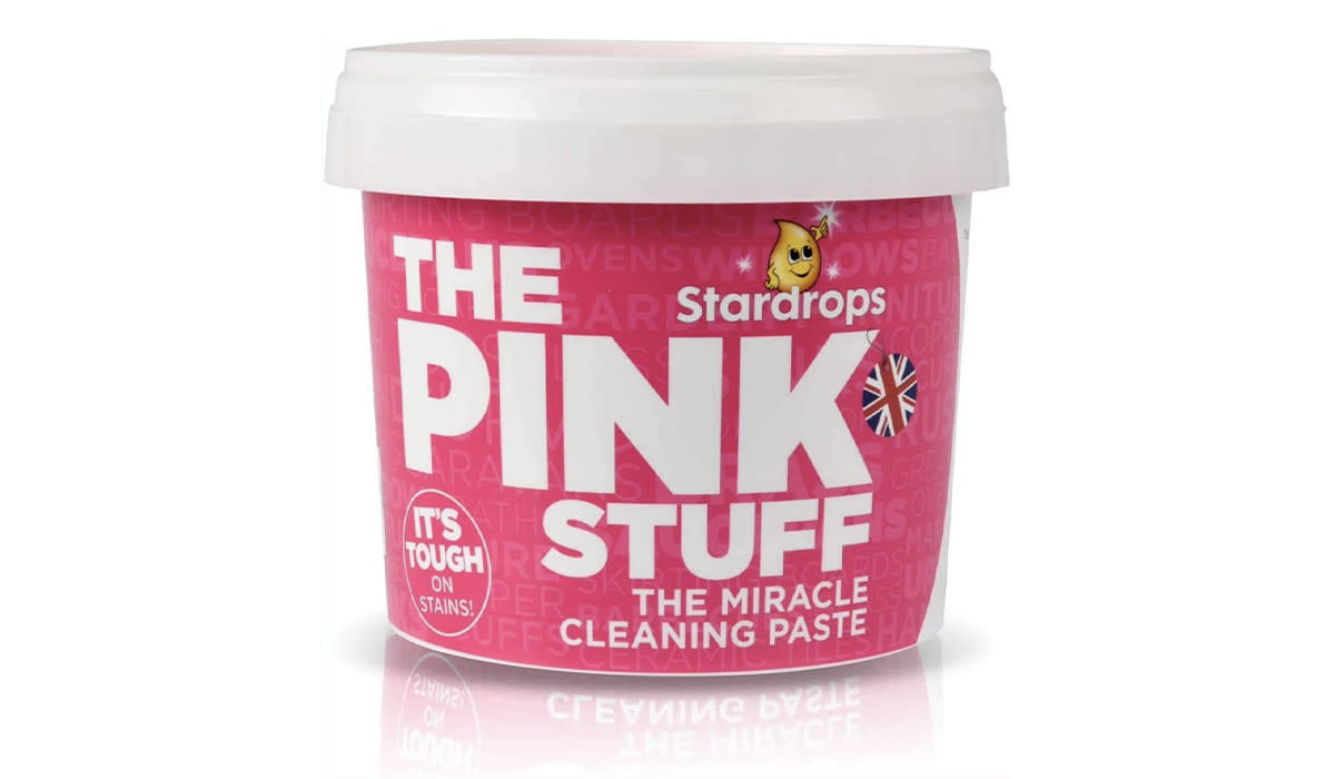 Pink jar of cleaning paste