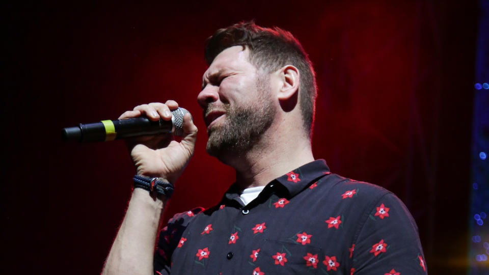 Brian McFadden seen performing at the ICC in Sydney in 2019. (Photo by Belinda Vel/SOPA Images/LightRocket via Getty Images)