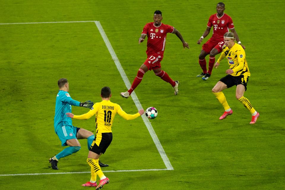 Erling Haaland scores Dortmund’s second goal (Getty Images)