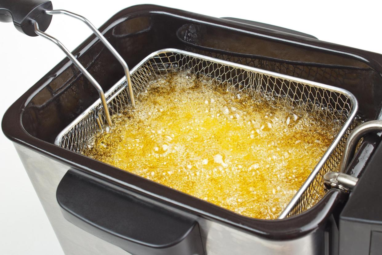 food in deep fryer