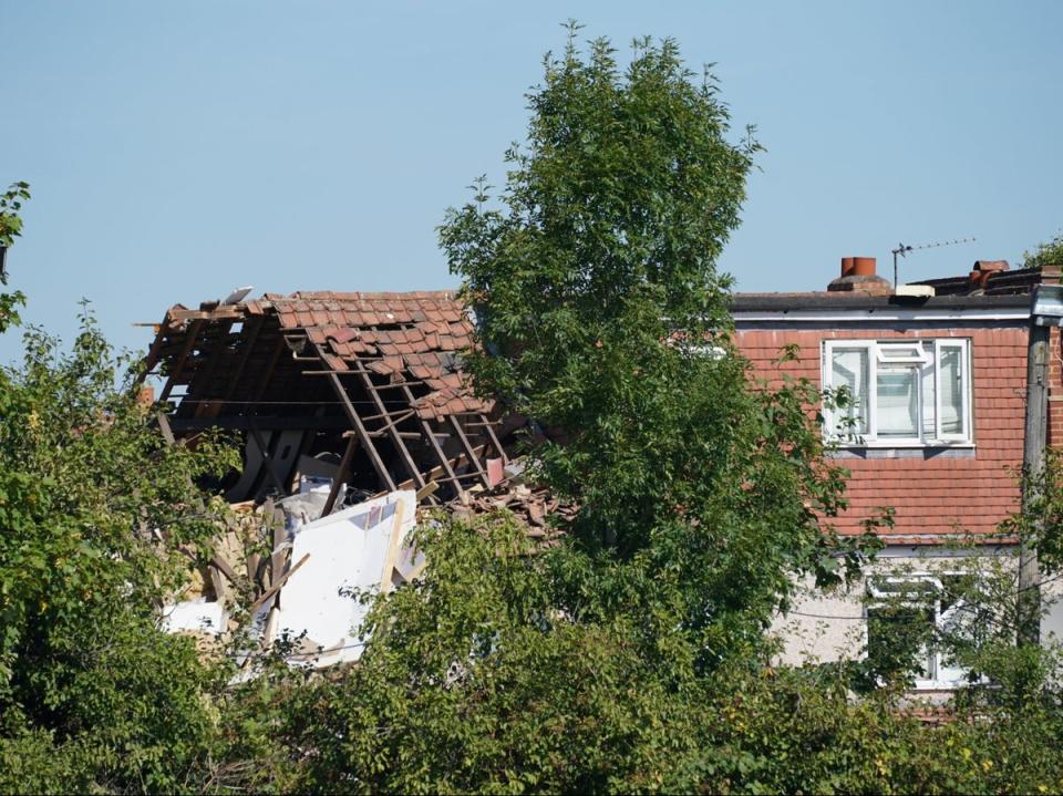 The house and explosion took place in Galpin’s Road in Thornton Heath on Monday (PA)