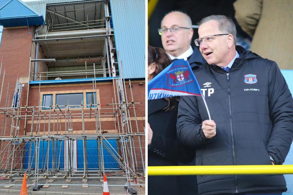 Tom Piatak, right, and his family are ploughing more than £5m into work at Carlisle United and Brunton Park this summer, says Nigel Clibbens <i>(Image: News & Star / Barbara Abbott)</i>