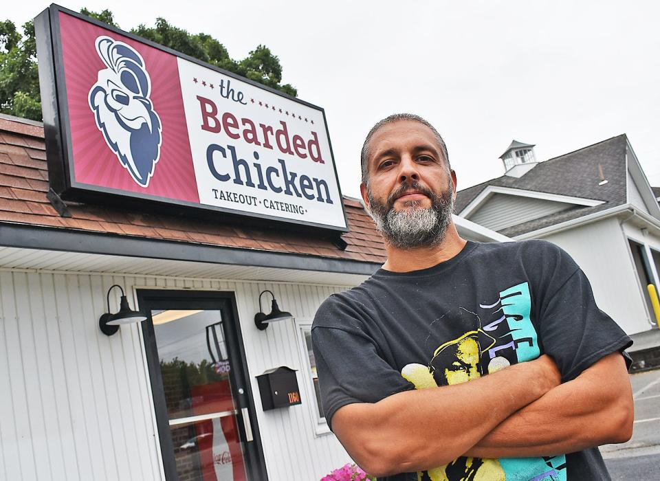 The Bearded Chicken owner Eric Thomas stands in front of his Somerset eatery.