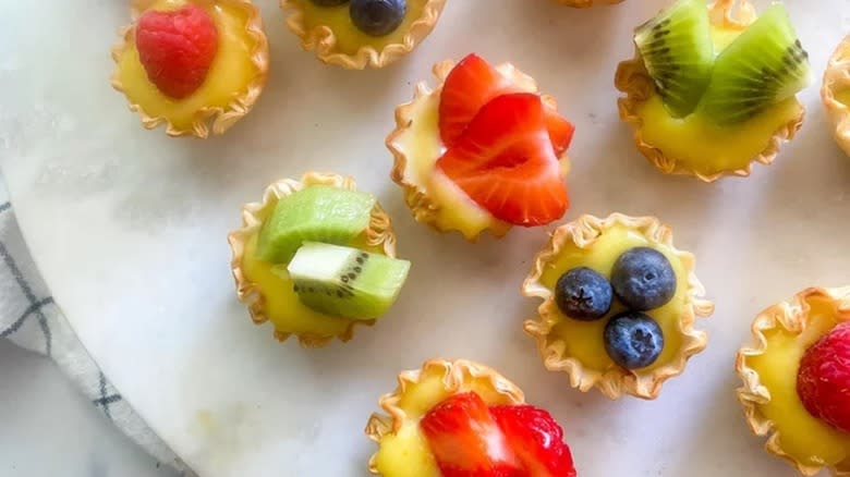 colorful mini fruit tarts