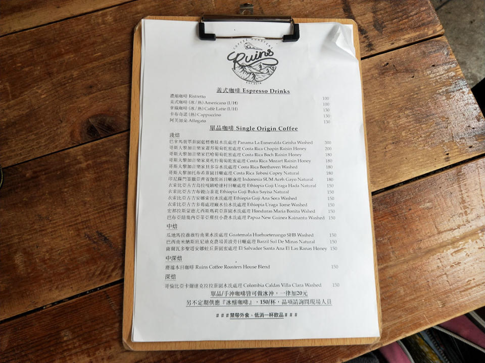 圖 | 咖啡menu