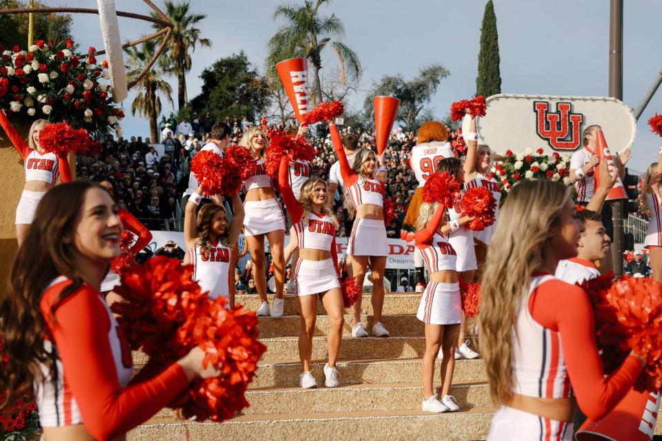 Cheerleaders at the Rose Parade.