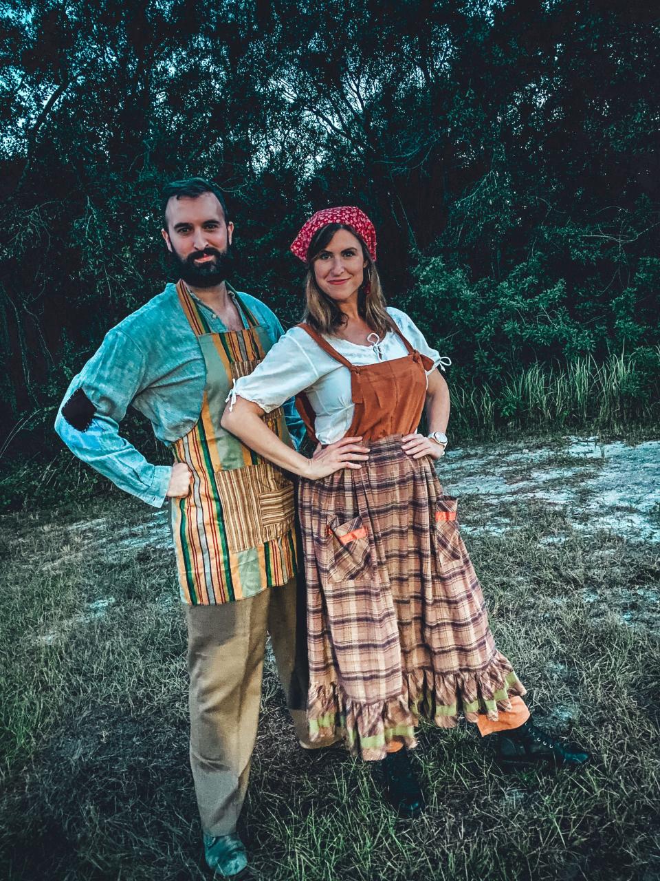 Derek Brookens plays the Baker and Danae DeShazer is the Baker’s Wife in an outdoor production of the musical “Into the Woods.”