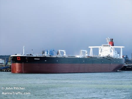 Undated photograph shows the Mesdar, a British-operated oil tanker in Fawley