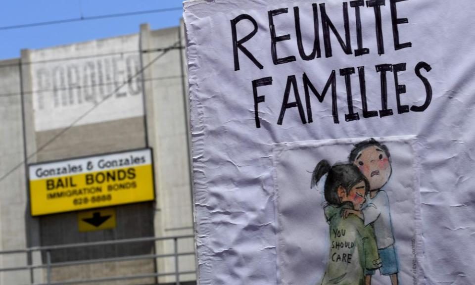 A sign during a rally in Los Angeles. The complications the government has run into foretell a troubled road ahead.